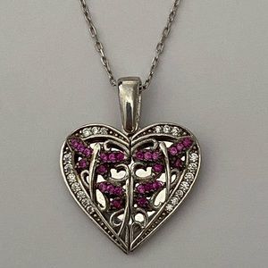 925 Silver dragonfly double heart initial necklace cubic zirconia cz stones